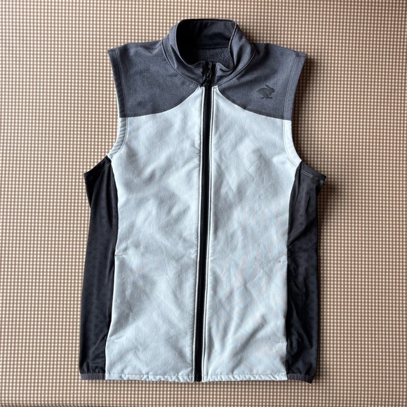 Rabbit Mens Vest LARGE White Black Gray Full Zip Running outerwear sporty - Picture 4 of 14